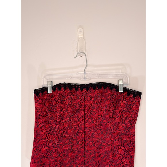 Cacique Corset Lingerie Lace Red Black Vamp Whimsigoth Witchy Intimates Size 40 - Picture 2 of 13
